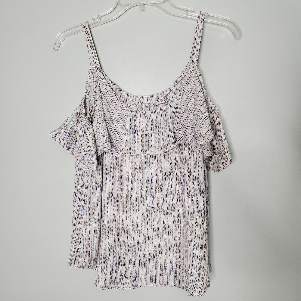 Apt. 9 Cold Shoulder Polka Dot Tank Top S - Picture 5 of 5